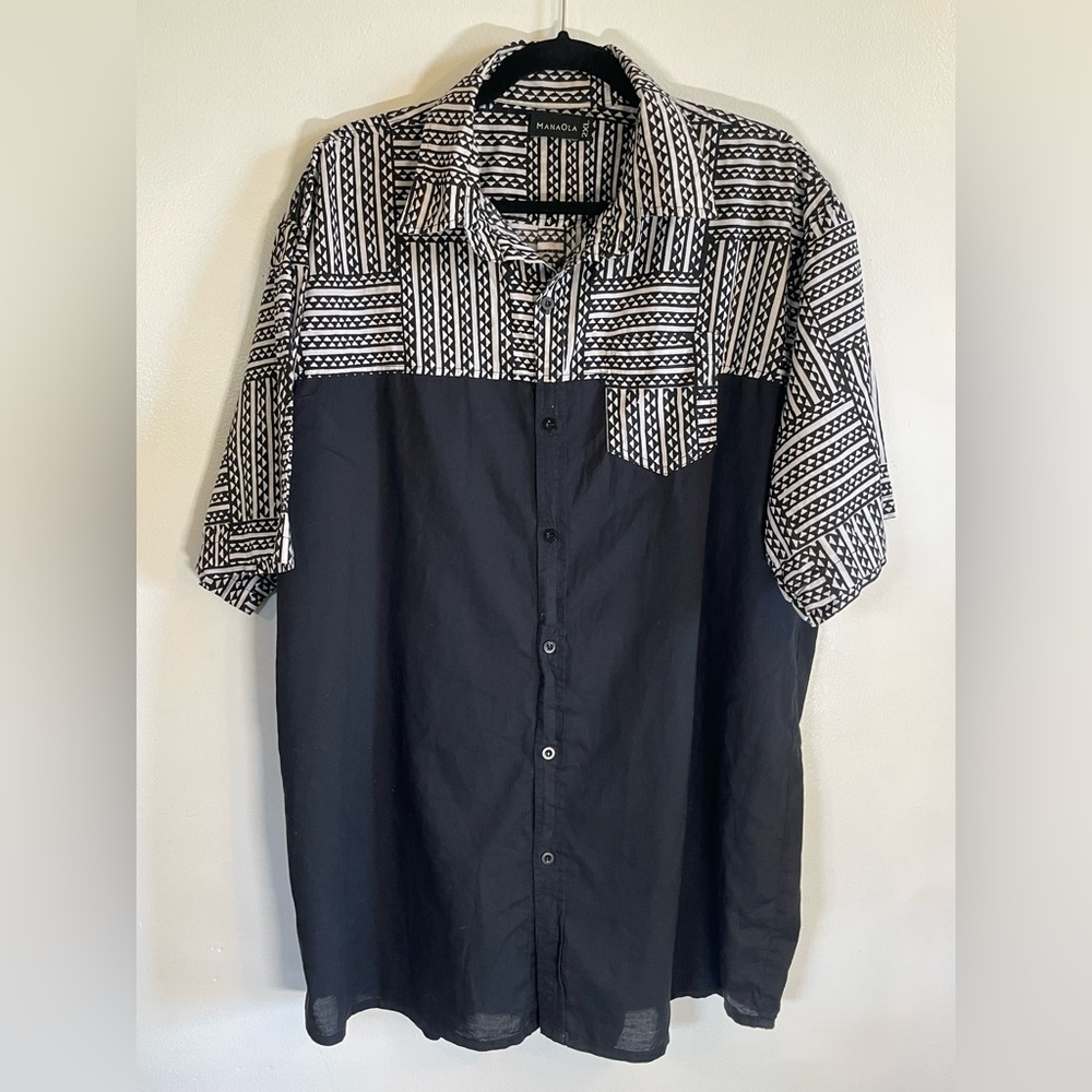 Manaola Black and White Men's Shirt